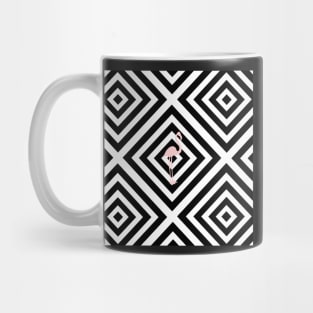Flamingo - Abstract geometric pattern - black and white. Mug